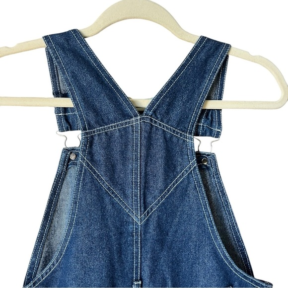 Vintage Y2K Kids Size 12 Looney Tunes Tweety Bird Blue Glitter Denim Overalls - Picture 9 of 10